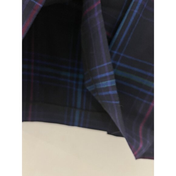 Vintage Pendleton Women Virgin Wool Blue Plaid Pleated Knee Length Skirt Size 14 - Picture 2 of 6